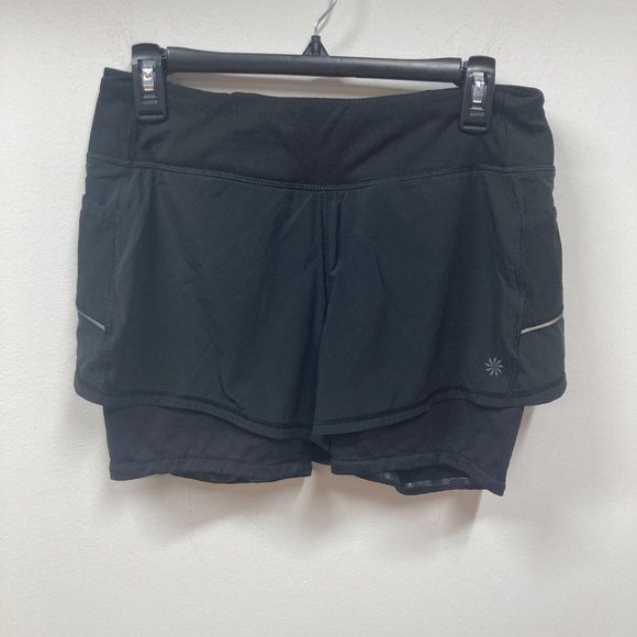 Athleta black layered running shorts small - Picture 1 of 12